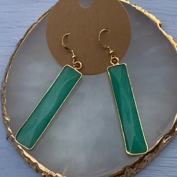 Brand New Handmade Amazonite Earrings Handmade Crystal Jewelry Pisces Gemstone - Picture 1 of 3